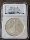2007 American Silver Eagle 1 oz Silver .999 Fine NGC Gem Unc. Early Release Coin