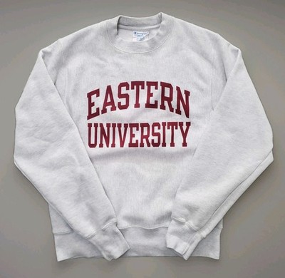 Vintage Champion Reverse Weave Eastern University Sweatshirt~Small~Heather Gray
