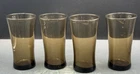 Anchor Hocking Linden Mocha Glass Tumblers – Set of 4, 6.25” Vintage 1970s
