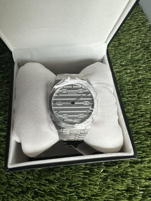 #ad Gucci 25H Men#x27;s Silver Dial Watch YA163407. $679.00