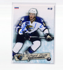 RICHARD RICH CLUNE autographed SIGNED '12/13 MANCHESTER MONARCHS team card