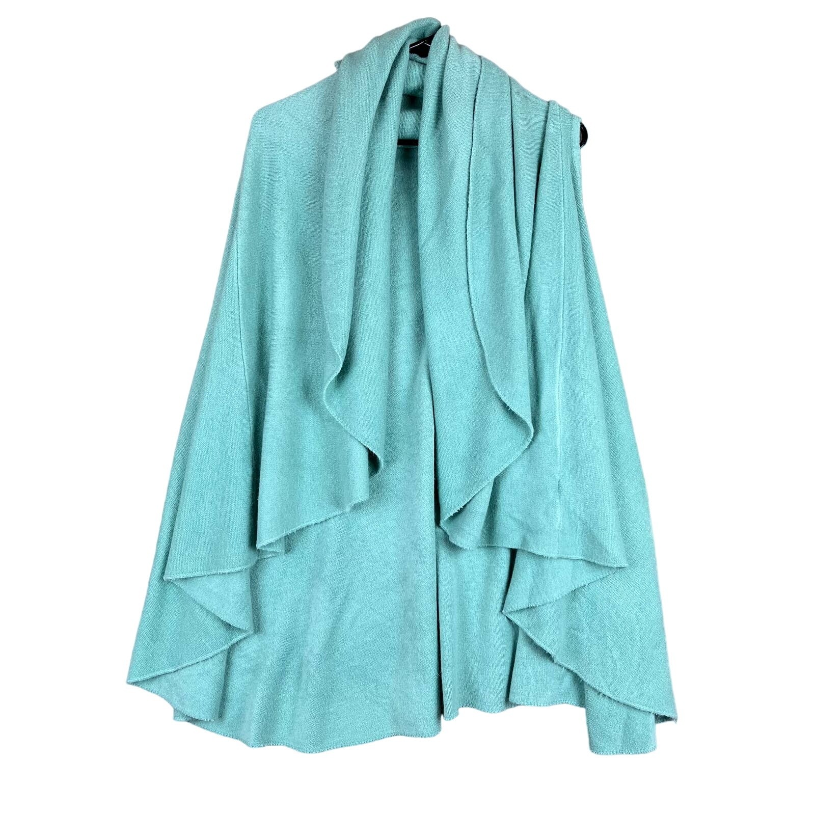 Anthropologie Look By M Womens Shawl Teal Everyday Cape Cardigan One Size