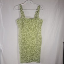 Forever 21+ Green Abstract Swirl Square Neck Bodycon Mini Dress Plus Size 0X NWT