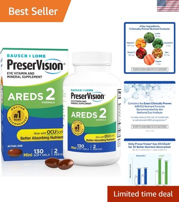 Age-Related Eye Disease Support - Lutein and Zinc Supplement - 130 Softgels
