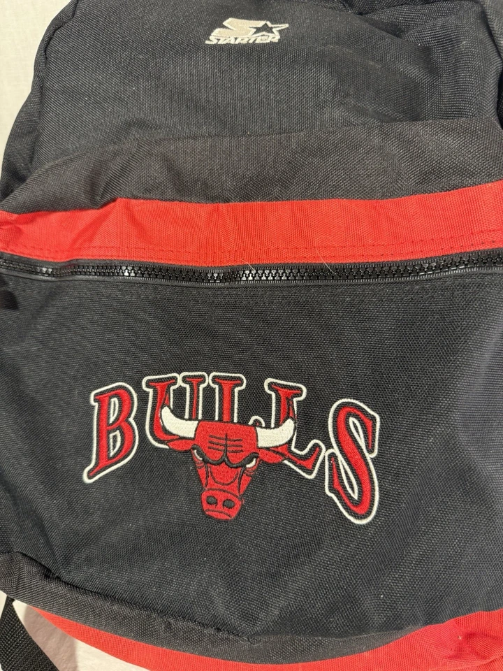 MOCHILA DE BALONCESTO STARTER NBA 1990 Chicago Bulls DE COLECCIÓN EXCELENTE RARA AA Foto 2 de 4