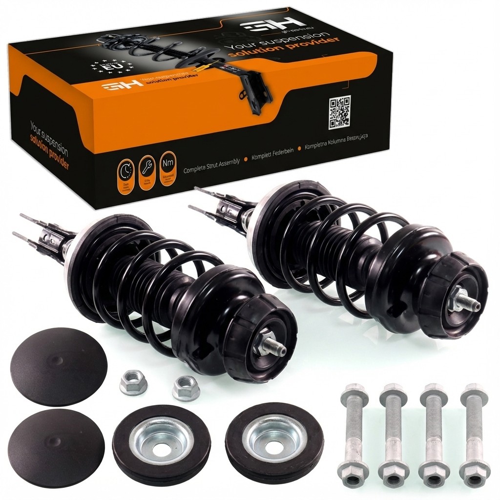2x Complete Struts Assembly Front for Nissan Kubistar 03- 1.2, 1.2 16V