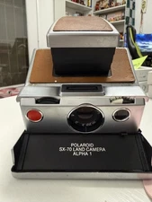 Polaroid SX-70 Land Camera Vintage Tan & Chrome USED
