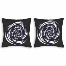 Set of 2 Decorative Throw Pillow Covers 18x18in - Modern Spiral Design 