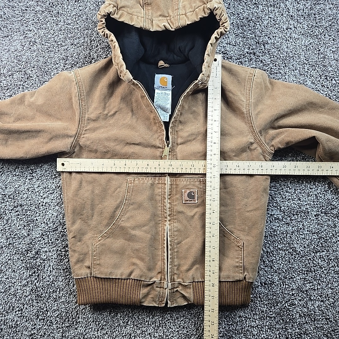 Carhartt Sandstone Jacket Quilt Lined Youth Large 10/12 Brown YY130 BRN Vintage  thumbnail 7