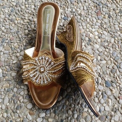 Shoes Story Beautiful Gold Bronze Heels Size 37 - Only Ever Tried On