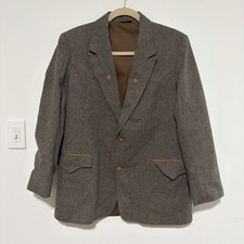 Pioneer Wear Western Style Vintage Blazer 46L Brown Wool Blend