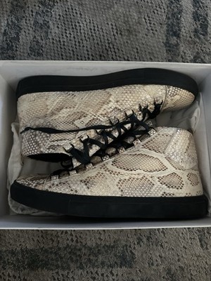 Balenciaga leather sneaker rubber sole python fc cire naturelle beige naturel