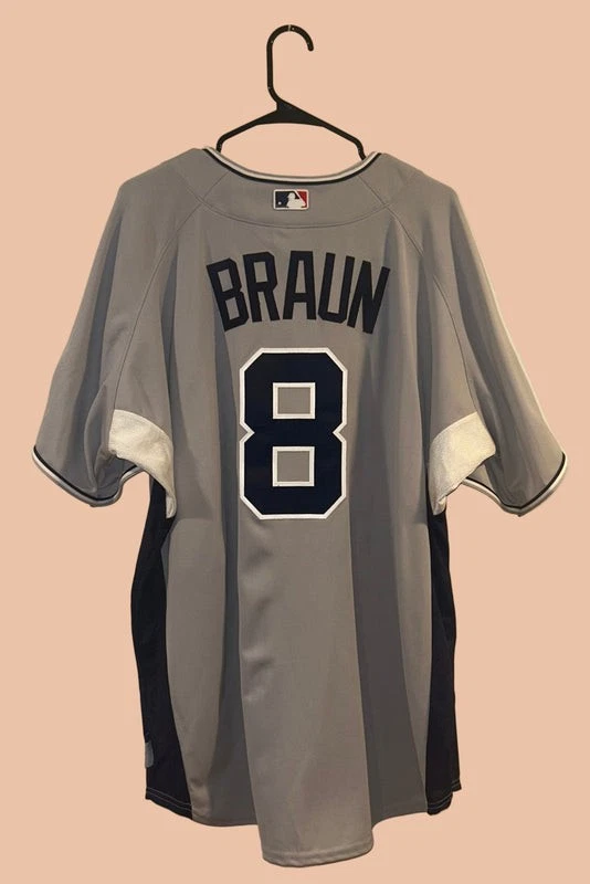 Ryan Braun #8 Brewers Majestic 2008 All-Star Jersey Gray XL NWOT - Image 2 of 4