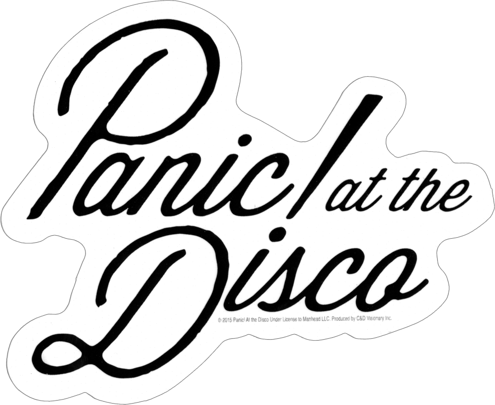 Sticker - Panic At the Disco Cursive Logo Rock Emo Die Cut Decal