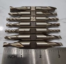 Double End Mill Lot Drill Bit HS 1/4 3/16 5/32 3/8 USA Size CNC Tool Vtg Machine