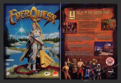 EverQuest ''You're in our world now'' 1990s Video Game Print Ad (2 page) 1999
