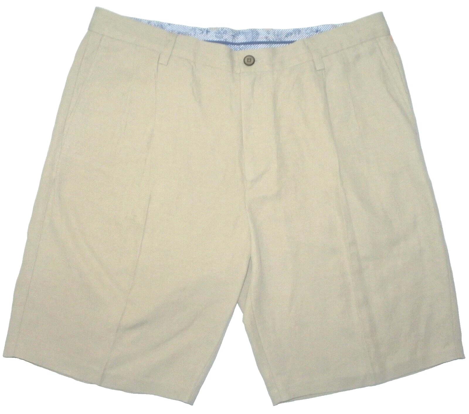 Men's 36 Tommy Bahama Pleated Front Silk Linen Casual Shorts Khaki