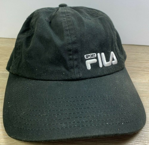 Fila Hat Mens Black Adjustable Size Cap 
