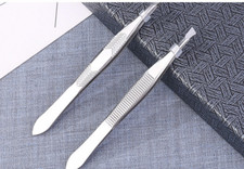 2x PROFESSIONAL EYEBROW HAIR REMOVAL STAINLESS STEEL STRAIGHT TIP TWEEZERS