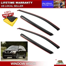 In-Channel Smoke Window Visor For Nissan Pathfinder 2013-2021 Wind Deflector