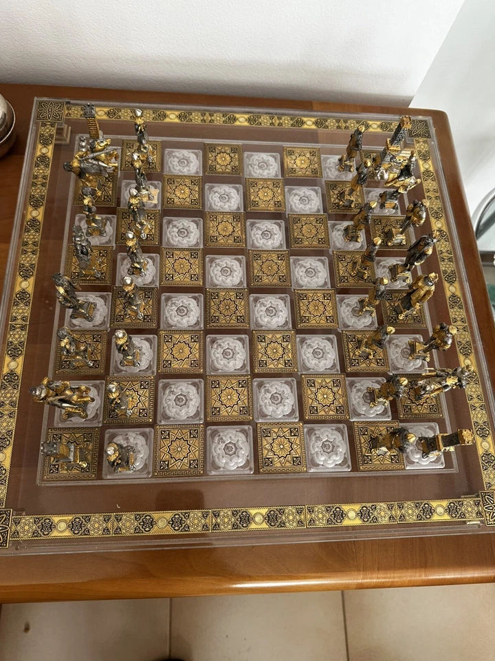 Scacchiera in oro, argento e cristallo - Immagine 2 di 4