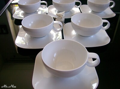 Rosenthal studio-line Free Spirit weiss 6 Teetassen & 6 Untertassen **1 A NEU**