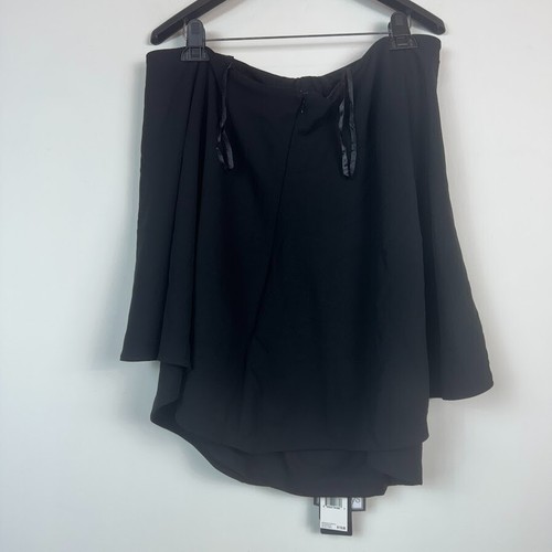 Adrianna Papell Womens Plus 24W Black Crepe One Shoulder Draped Top NWT BY75 - Picture 2 of 3