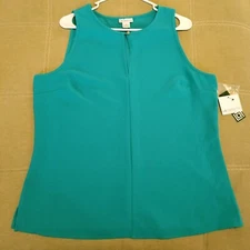 Liz Claiborne Womens XL Sleeveless Top Green NEW