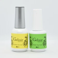 GELIXIR Soak Off Gel No Wipe Top & Matte Top Coat Combo 2 pcs 2023