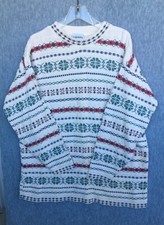 Vintage 80s 90s Capezio Women’s Large Oversized Cream Sweater Made In USA