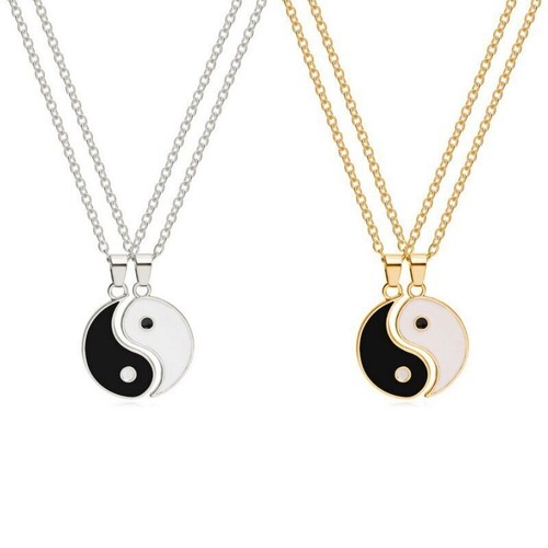New 2Pcs Friendship Pendant Necklace Yin and Yang BFF Best Friends Jewelry Gifts - 第 7/9 張圖片