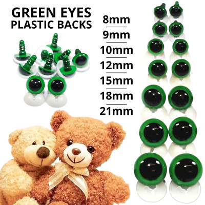 GRÜNE AUGEN mit KUNSTSTOFFRÜCKEN - Teddybär Herstellung Stofftier Puppe Tier Basteln 
