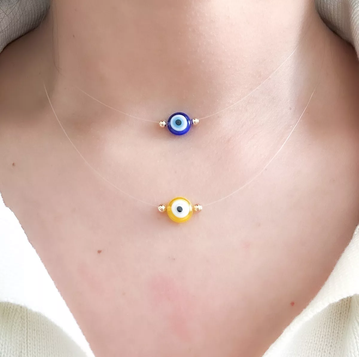 Diamond & Sapphire Evil Eye Pendant Necklace - Nuha Jewelers