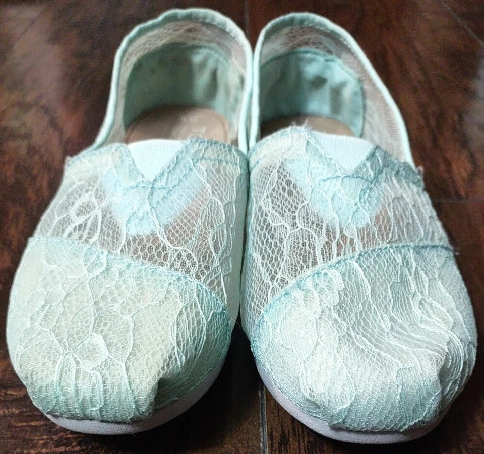 Alpargata de encaje azul alpargata talla W 6 TOMS para mujer sin cordones Foto 4 de 4