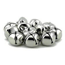 1.5 x 1.25 Inch Extra Large Giant Jumbo Craft Silver Jingle Bells Bulk 100 Piece