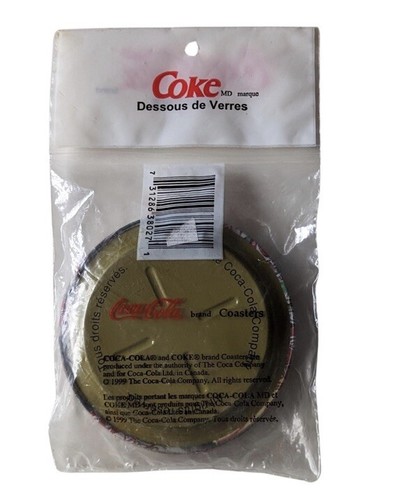 Vintage 1990’s Coca Cola Coaster Set Sealed Rare Design Glass Coke Bottles - Picture 2 of 9
