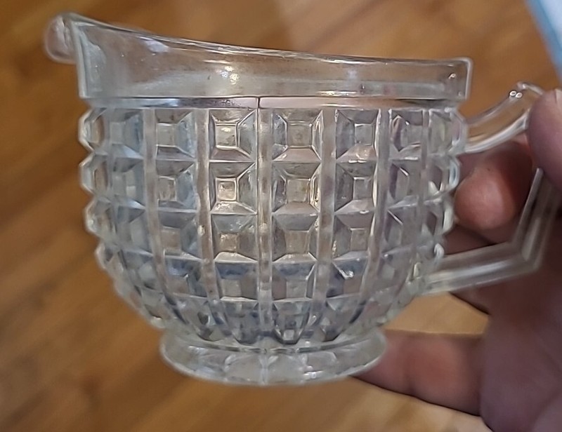 Imperial Glass  creamer Monticello Waffle Block 1930 