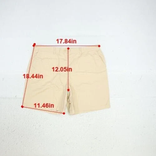LRL Lauren Ralph Lauren Womens Khaki Tan Flat Front Casual Cotton Shorts Size 14 - Image 2 of 4