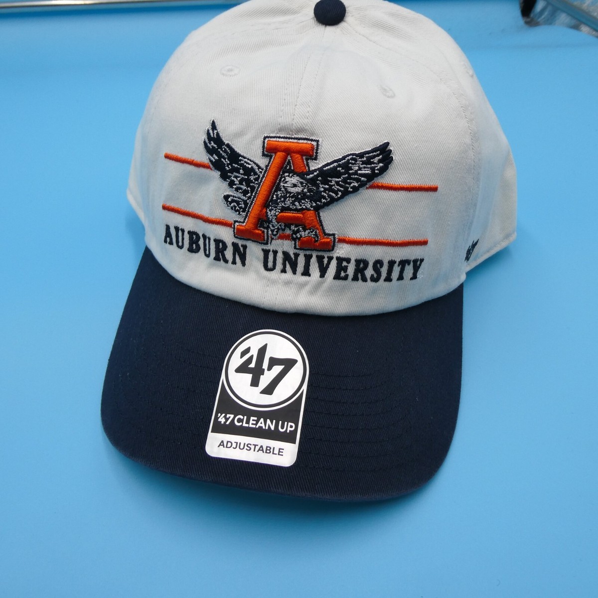 Auburn University Tigers Baseball Cap - Adjustable Cotton Hat With Embroidered Logo, War Eagle (White)