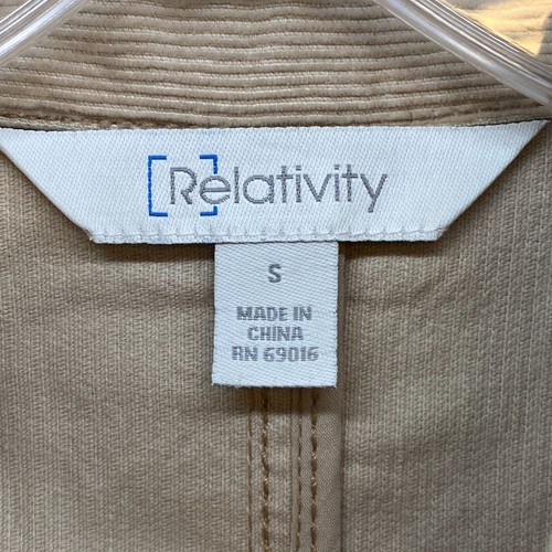 Relativity Corduroy Jacket Women's Small Button Beige Cotton Writer Academia - Picture 7 of 11