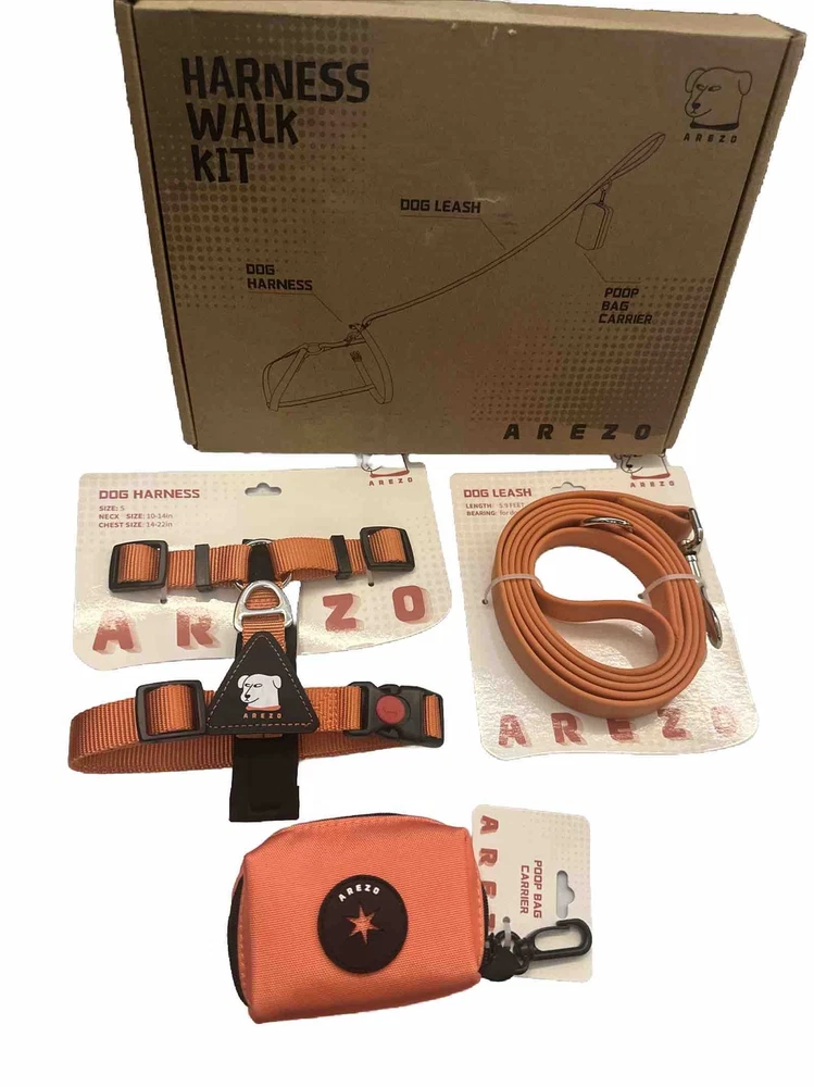 Dog Harness Walk Kit With Lead And Zippered Poop Bag Carrier Size Small Harness Dog Harness Walk Kit With Lead And Zippered Poop Bag Carrier Size Small Harness
