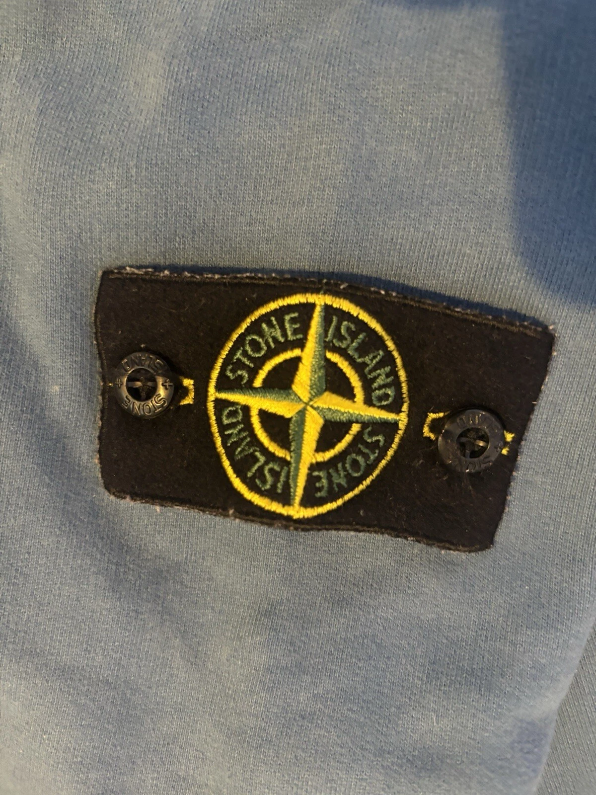Stone Island Felpa con Cappuccio Uomo Blu Manica Lunga Cotone Felpa Tinta Unita S