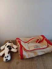 Vintage 1986 Pound Puppies Pound Puppy soft sided newborn carrier K7 w/ 2 puppy