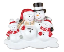 We're Expecting Baby Family of 4 Personalized Christmas Ornament DO-IT-YOURSELF
