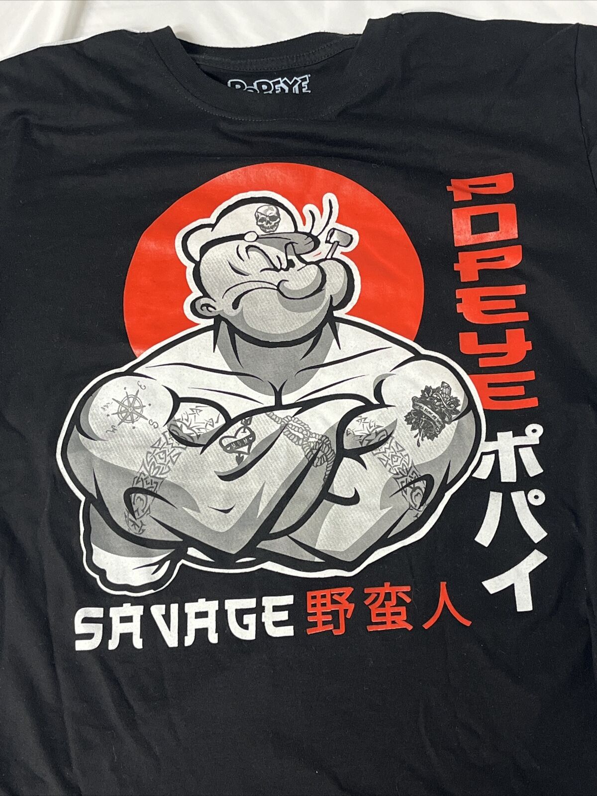 Popeye Savage Black T Shirt Size Medium - image 2