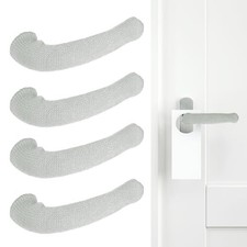 Pcs Door Handle Cover, Extended Knitted Door Knob Covers Protector 4 Light Gray