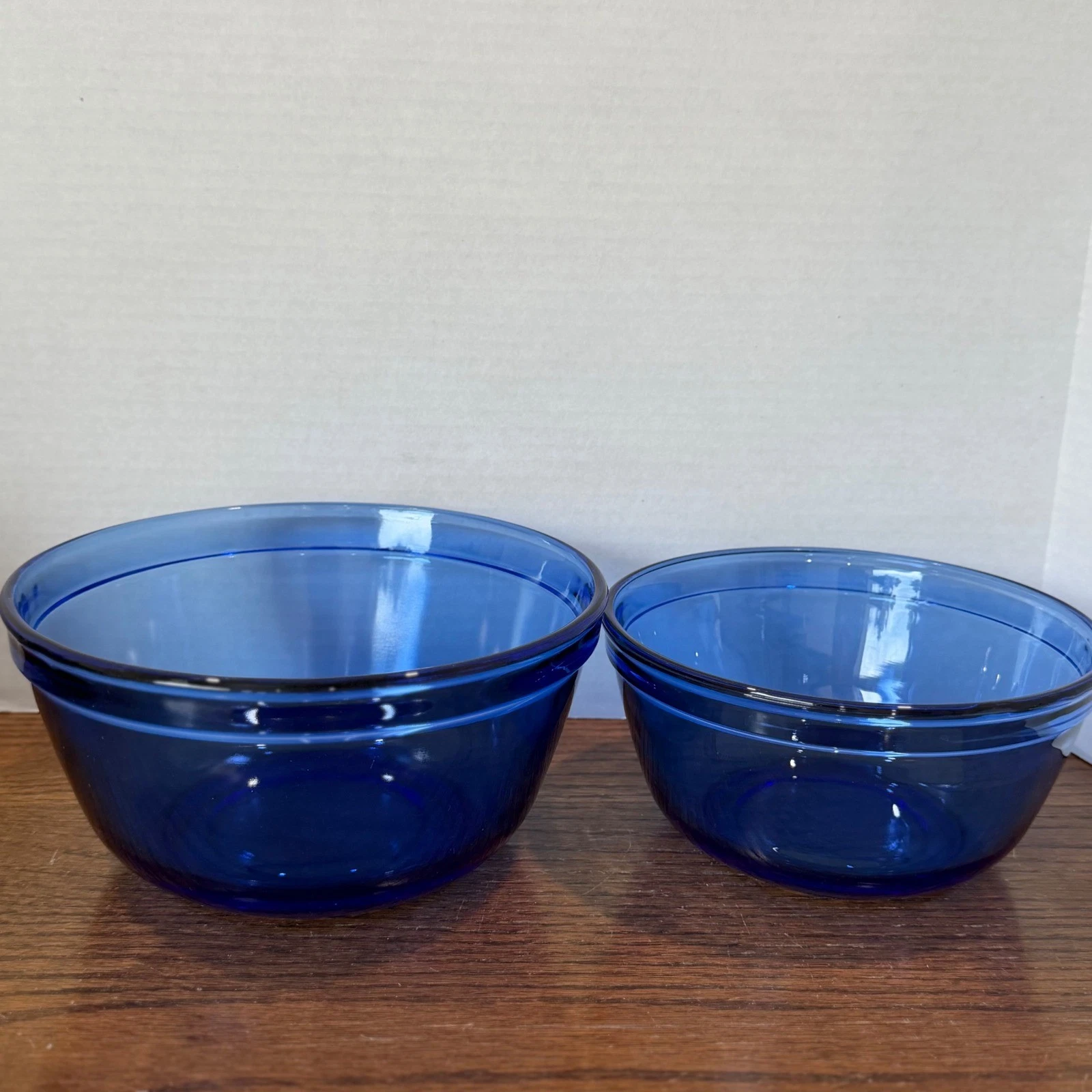 Anchor Hocking Cobalt Blue Glass Mixing Bowl Set 1.5qt 2.5qt