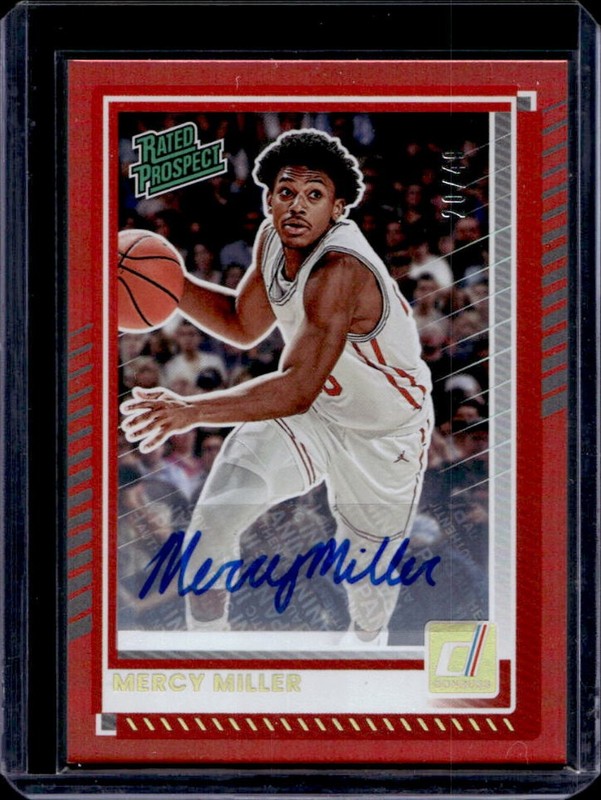 2025-26 Panini Donruss Mercy Miller Auto Autograph Red Rookie RC #/49 Cougars