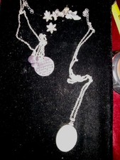 Disney Lot Of Little Girls Jewelry 2 Necklaces 3 Pair Of Earrings Mickey Frozen