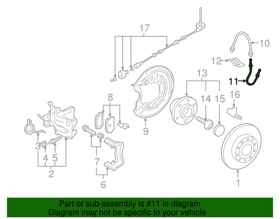 Tubo de freno original Volkswagen 1K0-611-764-L Foto 2 de 2